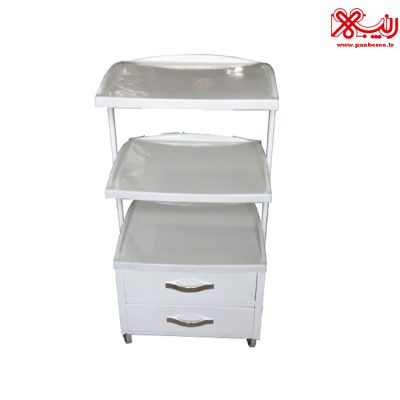 ترالی زیبایی فایبرگلاس سه طبقه دو کشو